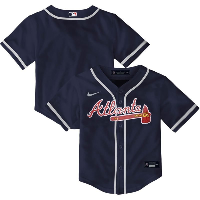 2020 MLB Toddler Atlanta Braves Nike Navy Alternate 2020 Replica Team Jersey 1->customized mlb jersey->Custom Jersey